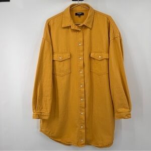 Missguided Plus men’s mustard long Sleeve Shirt Spring 100% Cotton
